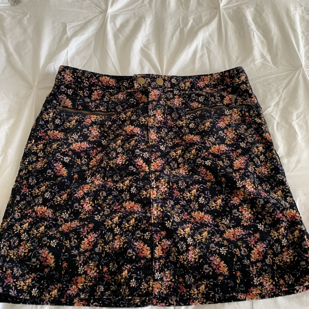 Corduroy floral Skirt